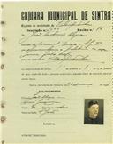 Registo de matricula de velocipedista em nome de João António Alegre, morador em São João, com o nº de inscrição 1644.