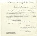 Registo de velocípede de marca Cicles Pombal, com o nº 9031, em nome de Ana Maria Dias Garcia da Costa, moradora em Mem Martins.