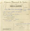 Registo de velocípede de marca Martano, com o nº 8269, em nome de Rui Félix Ribeiro Van Zeller, morador em Banzão.