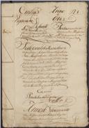 Feito cível de resíduos de testamento de José Vicente, morador no lugar da Pedra Amassada, Vila de Mafra,  cujo testamenteiro foi a sua mulher Madalena Maria da Encarnação, moradora no mesmo lugar.