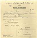 Registo de velocípede com o nº 6819, em nome de José Francisco, morador em São Marcos.