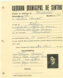 Registo de matricula de velocipedista em nome de António Caracol, morador em Queluz, com o nº de inscrição 1980.