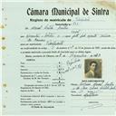 Registo de matricula de velocipedista em nome de José Maia Ferreira Marques, morador no Cacém, com o nº de inscrição 781.