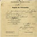 Registo de velocípede de marca Nacional, com o nº 1583, em nome de José Marques de Jesus, morador em Cacem de Baixo.