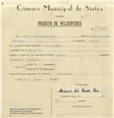 Registo de velocípede de marca Sagres, com o nº 7985, em nome de Américo dos Santos Reis, morador em Cacém de Cima.