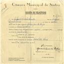Registo de velocípede com o nº 6184, em nome de António Duarte Simões, morador em Casal da Serra.