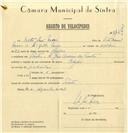 Registo de velocípede de marca Citifix, com o nº 6757, em nome de Vítor José Névoa, morador em Rua José Antunes dos Santos, Sintra.