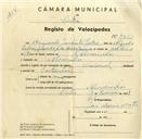 Registo de velocípede de marca Nacional, com o nº 3423, em nome de Armando Jacinto Pedro, morador em Alvarinhos.