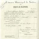 Registo de velocípede de marca Oriental, com o nº 4968, em nome de Virgílio Alexandre Antunes, morador em A-da-Beja.