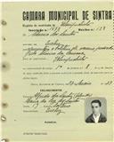 Registo de matricula de velocipedista em nome de Silvério dos Santos, morador em Queluz, com o nº de inscrição 1678.