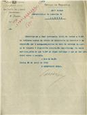 Ofício dirigido ao Administrador do Concelho de Sintra, proveniente  do Secretário Geral do Governo Civil do Distrito de Lisboa, referente ao auto de entrega da Igreja de Colares.