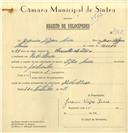 Registo de velocípede com o nº 7363, em nome de Joaquim Viegas Louro, morador em Rio de Mouro.