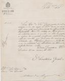 Ofício do Secretário Geral do Governo Civil de Lisboa, Eduardo Segurado, ao Administrador do Concelho de Sintra, ordenando o pronto cumprimento sobre o processo de responsabilidade de Policarpo Joaquim de <span class="hilite">Fontes</span>, recebedor do Almoxarifado de Sintra.