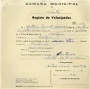 Registo de velocípede de marca Star, com o nº 629, em nome de António Duarte Corredora, morador em Cortezia.