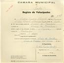 Registo de velocípede com o nº 851, em nome de António Francisco Clemente, morador em Arneiro dos Marinheiros.