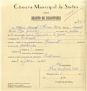 Registo de velocípede de marca Reinault, com o nº 7519, em nome de Mário Manuel d'Oliveira Bicho, morador em Codiceira.