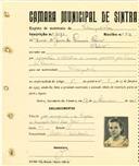 Registo de matricula de velocipedista em nome de Maria de jesus da Conceição Caeiro, moradora em Belas, com o nº de inscrição 2093.