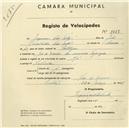 Registo de velocípede com o nº 1487, em nome de Joaquim Dias Festa, morador em Rio de Mouro.