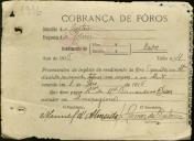 Pagamento do imposto de rendimento de foros de pomares, terras e vinhas referente ao ano de 1916.
