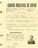 Registo de matricula de cocheiro profissional em nome de José Valente, morador em Venda Seca, com o nº de inscrição 745.