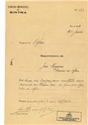 Construção de barracão nas Azenhas do Mar em nome de José Ferreira, com o Processo nº OB 133/1922, com a licença de construção nº 179 de 13/07/1922.