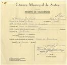 Registo de velocípede com o nº 9635, em nome de Domingos José Vicente, morador em Arneiro dos Marinheiros.