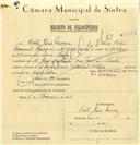 Registo de velocípede de marca Famel - Vitória, com o nº 7596, em nome de Vítor José Névoa, morador em Rua José Antunes dos Santos, Sintra.
