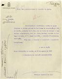 Ofício dirigido ao Administrador do Concelho de Sintra, proveniente do Presidente da Comissão Administrativa da Câmara Municipal de Lisboa, Henrique Linhares de Lima, solicitando a intimação de Alves Pereira, morador no concelho, a reparar a calha de águas pluviais do seu prédio sito na Rua Tomás da Anunciação nº 169, em Lisboa.