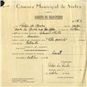 Registo de velocípede de marca Vilar com motor Cuciolo, com o nº 6064, em nome de Filipe da Rocha, morador em Lameiras.