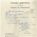 Registo de velocípede com o nº 4498, em nome de João Ramos Macário, morador em Ranholas.