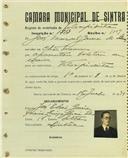 Registo de matricula de velocipedista em nome de José Manuel Garcia da Silva, morador em Chão de Meninos, com o nº de inscrição 1713.