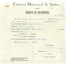 Registo de velocípede de marca Caravela, com o nº 8445, em nome de José Manuel Loureiro dos Santos, morador em Praia das Maçãs.