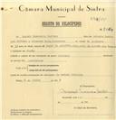 Registo de velocípede de marca Caravela, com o nº 8059, em nome de Manuel Inocêncio Carioca, morador em Faião.