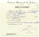 Registo de velocípede de marca Barto, com o nº 8485, em nome de Joaquim José Paulo, morador em Fontanelas.