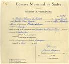 Registo de velocípede de marca Nicolau Cartaxo Portugal, com o nº 9978, em nome de Serafim Pereira de Azevedo, morador em Carenque.