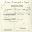 Registo de velocípede de marca Cycles Pombal, com o nº 5057, em nome de Joaquim Pinto Gomes, morador em Carrascal.
