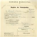 Registo de velocípede de marca Hercules, com o nº 4043, em nome de Miguel Oliveira, morador em Ranholas.