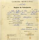 Registo de velocípede de marca Champion, com o nº 2340, em nome de Artur Santana da Silva, morador em Lameiras.