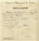 Registo de velocípede de marca Cabrita, com o nº 8111, em nome de Adão Germano dos Reis Feiteira, morador em Maceira.