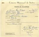 Registo de velocípede com o nº 9699, em nome de Francisco Rosa Roberto, morador em Galamares.