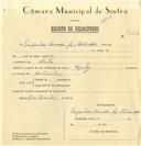 Registo de velocípede de marca Raleiy, com o nº 7382, em nome de Companhias Reunidas Gás e Eletricidade, com sede em Sintra. 