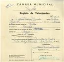 Registo de velocípede com o nº 3671, em nome de António Marques Simões, morador em Carenque.