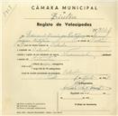 Registo de velocípede de marca Nacional, com o nº 3143, em nome de Eduardo Domingos Cortegaça, morador em Cabrela.
