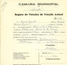 Registo de um veiculo de duas rodas tirado por dois animais de espécie muar destinado a transporte de mercadorias em nome de Kurt Porst , morador em Galamares.