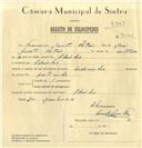 Registo de velocípede com o nº 7141, em nome de Francisco Duarte Patrão, morador em Odrinhas.