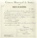 Registo de velocípede de marca Alfa, com o nº 5417, em nome de Maria Rafaela de Sousa Rodo, moradora em Banzão.