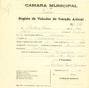 Registo de um veiculo de duas rodas tirado por um animal de espécie asinina destinado a transporte de mercadorias em nome de António Faria, morador em Galamares.