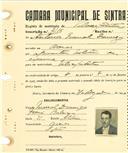 Registo de matricula de velocipedista em nome de António Manuel Domingos, morador em Areias, com o nº de inscrição 2116.