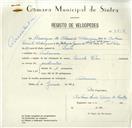 Registo de velocípede de marca Vilar, com o nº 8426, em nome de Henrique de Almeida Rodrigues, morador em Galamares.