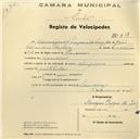Registo de velocípede de marca Olympique, com o nº 651, em nome de Hermogenes Prazeres da Luz, morador em Lameiras.